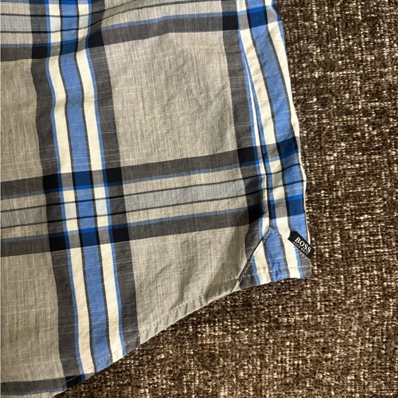 Hugo Boss Sharp Fit Plaid Cotton Short Sleeve Shirt size 2XL - Picture 6 of 7
